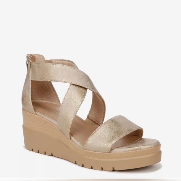 SOUL Naturalizer Goodtimes Wedge Strappy Gold Sandal Suze 11W - Picture 2 of 15